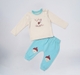 Baby Boys 2-Piece Co-ord Set - Off-White 'Tiny Acorn' Top & Sky Blue Acorn Pants