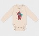 Baby Girls Lilac Ribbed Long Sleeve Top with Ruffle Shoulders and Deer Patch