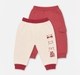 Baby Boys Pack of 2 Cargo & Graphic Jogger Pants - Cream Animal & Dusty Red Cargo