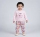 Baby Girls Pink Deer Sweatshirt & Printed Jogger Outfit Set