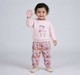 Baby Girls Pink Deer Sweatshirt & Printed Jogger Outfit Set