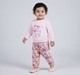 Baby Girls Pink Deer Sweatshirt & Printed Jogger Outfit Set