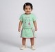 Baby Girls Mint Green Cat Graphic T-Shirt and Skirt Set