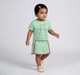 Baby Girls Mint Green Cat Graphic T-Shirt and Skirt Set