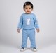 Baby Girls Sky Blue Waffle Sweatshirt and Pants Lounge Set