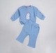 Baby Girls Sky Blue Waffle Sweatshirt and Pants Lounge Set