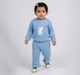 Baby Girls Sky Blue Waffle Sweatshirt and Pants Lounge Set