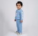 Baby Girls Sky Blue Waffle Sweatshirt and Pants Lounge Set