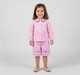 Girls Pink Seersucker Peter Pan Collar Top and Shorts Co-ord Set