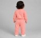 Baby Girls Coral Pink Ribbon Print Sweatshirt & Joggers Set