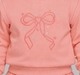 Baby Girls Coral Pink Ribbon Print Sweatshirt & Joggers Set