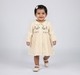 Baby Girls Off-White Floral Embroidered Peter Pan Collar Dress