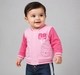 Baby Girls Pink Varsity Bomber Jacket with Cat Face Pockets