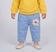 Baby Light Blue Flower Patch Soft Denim Pants