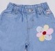 Baby Light Blue Flower Patch Soft Denim Pants