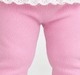 Baby Girls Soft Knit Ribbed Leggings with Eyelet Lace Hem Detail - Pink
