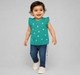 Infant Girls Jade Green Sleeveless Knit Vest Top with Daisy Embroidery