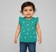 Infant Girls Jade Green Sleeveless Knit Vest Top with Daisy Embroidery
