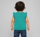 Infant Girls Jade Green Sleeveless Knit Vest Top with Daisy Embroidery