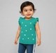 Infant Girls Jade Green Sleeveless Knit Vest Top with Daisy Embroidery