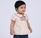 Baby Girls Floral Smocked Cotton Top with Peter Pan Collar