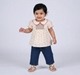 Baby Girls Floral Smocked Cotton Top with Peter Pan Collar