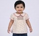 Baby Girls Floral Smocked Cotton Top with Peter Pan Collar