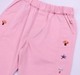 Baby Girls Pink Cotton Pants with Cute Mushroom & Leaf Embroidery