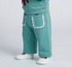 Baby Girls Teal Relaxed Fit Trousers with Scalloped Front Pockets