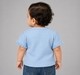 Baby Girls Light Blue Ribbed T-Shirt with Cute Cat Face Badges