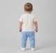 Infant Boys White Graphic T-Shirt & Light Blue Waffle Trousers Set
