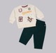Infant Boys Cream Western Sweatshirt & Teal Corduroy Trousers Set