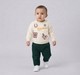 Infant Boys Cream Western Sweatshirt & Teal Corduroy Trousers Set
