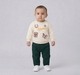Infant Boys Cream Western Sweatshirt & Teal Corduroy Trousers Set