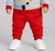 Baby Boys Red Graphic Jogger Track Pants