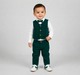 Baby Boys Elegant Emerald Green Corduroy 3-Piece Waistcoat Set