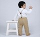 Toddler Boys Formal Party Set - White Shirt, Trousers, Suspenders & Bowtie