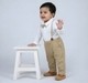 Toddler Boys Formal Party Set - White Shirt, Trousers, Suspenders & Bowtie