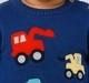 Infant Boys Blue Construction Truck Applique Knitted Sweater