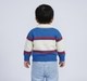 Baby Boys Blue & Cream Striped Polo Collar Knit Sweater