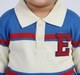 Baby Boys Blue & Cream Striped Polo Collar Knit Sweater