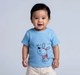 Baby Boys Light Blue Waffle Knit 'Hi!' Dog T-Shirt