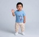 Baby Boys Light Blue Waffle Knit 'Hi!' Dog T-Shirt