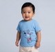 Baby Boys Light Blue Waffle Knit 'Hi!' Dog T-Shirt