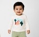 Infant Cream Full-Sleeve T-Shirt with Horse & Cactus Applique