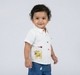 Baby Boys White Short Sleeve Shirt with Dog Embroidery & Contrast Buttons