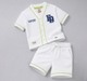 Boys 2-Piece Varsity Baseball Co-ord Set - White Striped Button-Down Shirt & Shorts