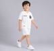 Boys 2-Piece Varsity Baseball Co-ord Set - White Striped Button-Down Shirt & Shorts