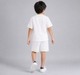 Boys 2-Piece Varsity Baseball Co-ord Set - White Striped Button-Down Shirt & Shorts