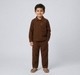 Boys Premium Earth Brown Utility Shirt-Jacket and Pants Set